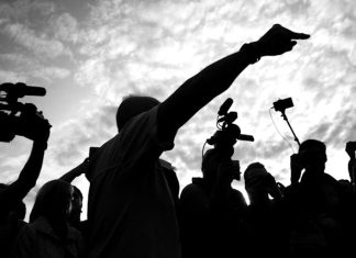 Job of media to ask tough questions not just the ones you like – Rocky Bru Reporters at work.