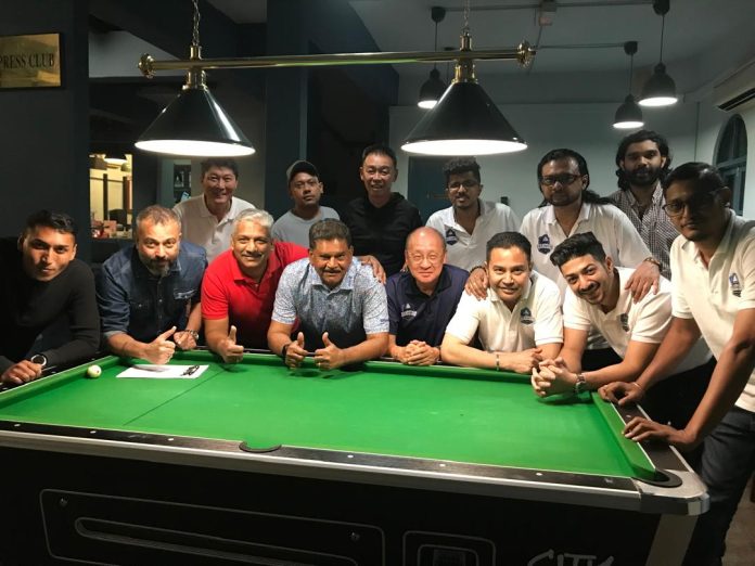 npc.grandstand.nov.2025 The NPC Outlanders and Team Grandstand after a pool contest at the National Press Club on Nov 13 2025