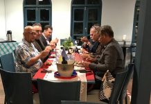 Ambassador of Ukraine to Malaysia visits NPC Representatives from the Ukraine Embassy and NPC sitting together over dinner.