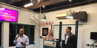NPC member V.Kanesan introducing Nichole Provatas, International Head of Integrated Marketing, and Brian Keenan, International Head of Insights & Analytics at the clubhouse on Dec 4, 2025.